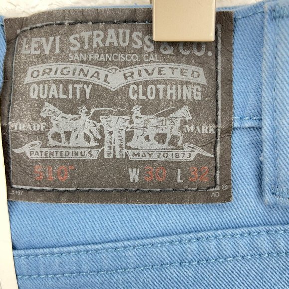 LEVI'S 510 Super Skinny Mid Rise Plain Blue Jeans Size 30 NWT - Picture 4 of 5
